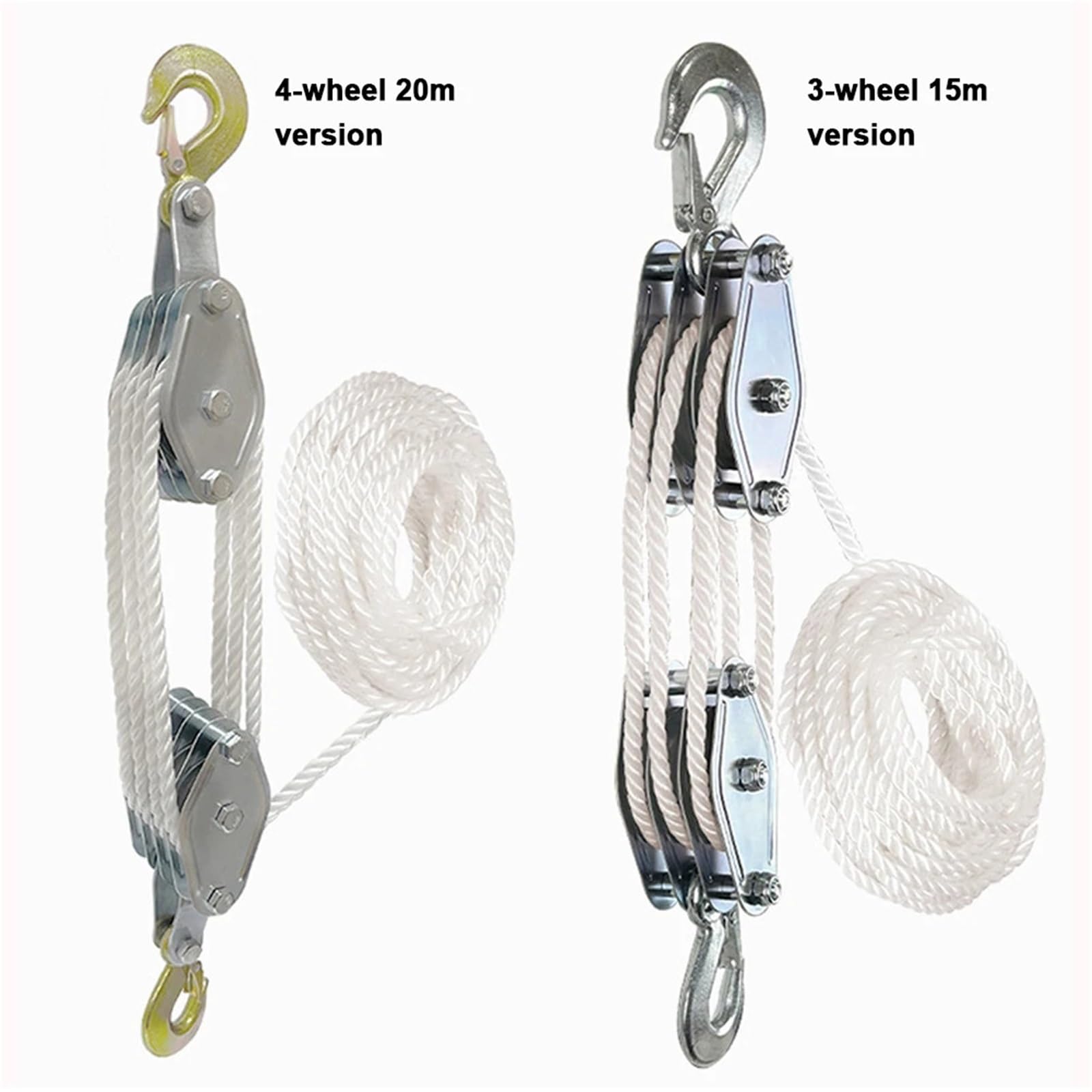 Polea Grúa de bloque de polea de cuerda giratoria de 270°, dispositivo de elevación Manual de polea de cuerda de polietileno de alta resistencia Bloque de Polea Doble