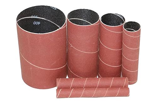Dark Stone Sanding Sleeves for Spindle Sander 4-1/2" Length (80 Grit, 1/2”, 3/4”, 1”, 1-1/2”, 2” and 3”)