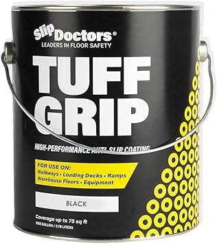 Tuff Grip Anti-Slip Paint for Ramps, Floors, Decks & Stairs Durable Non-Skid Coating for Enhanced Traction (Black)