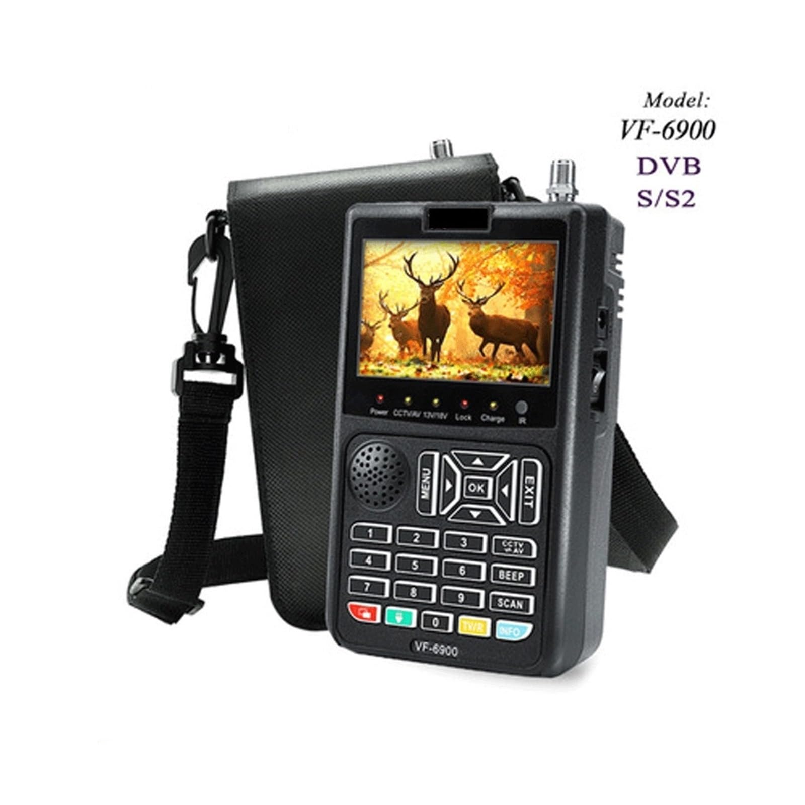 Cercatore satellitare, Rilevatore di segnale digitale Satlink Schermo LCD Ricevitore DVB for misuratore satellitare QPSK Messa in servizio antenna terra(VF-6900)