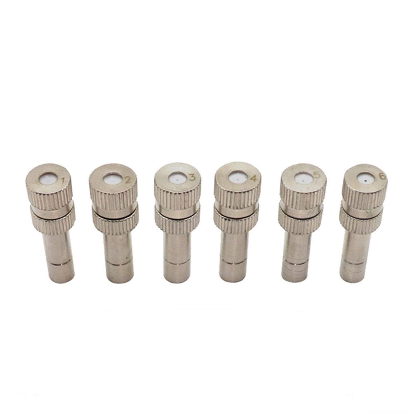 Ugelli nebulizzati in ottone da 50 pezzi 0,1-0,6 mm for l'umidificazione del giardino con controllo del raffreddamento esterno(0.6mm)