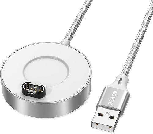 AGVEE Estación de carga de aluminio ultra fina de 3.3 pies compatible con relojes Garmin Vivoactive 3 4, Fenix 7 6 5, Forerunner, Instinct, Venu,