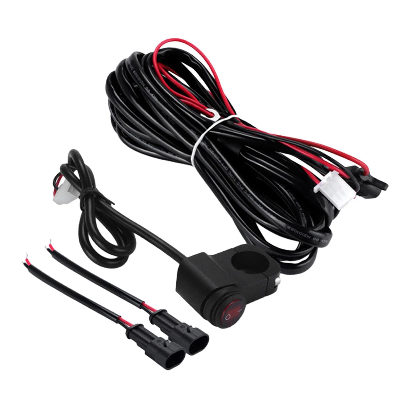 Fenteer Kit de Cableado para Motocicleta, Interruptor Universal, Accesorios de Iluminación, Cable de 1.6M