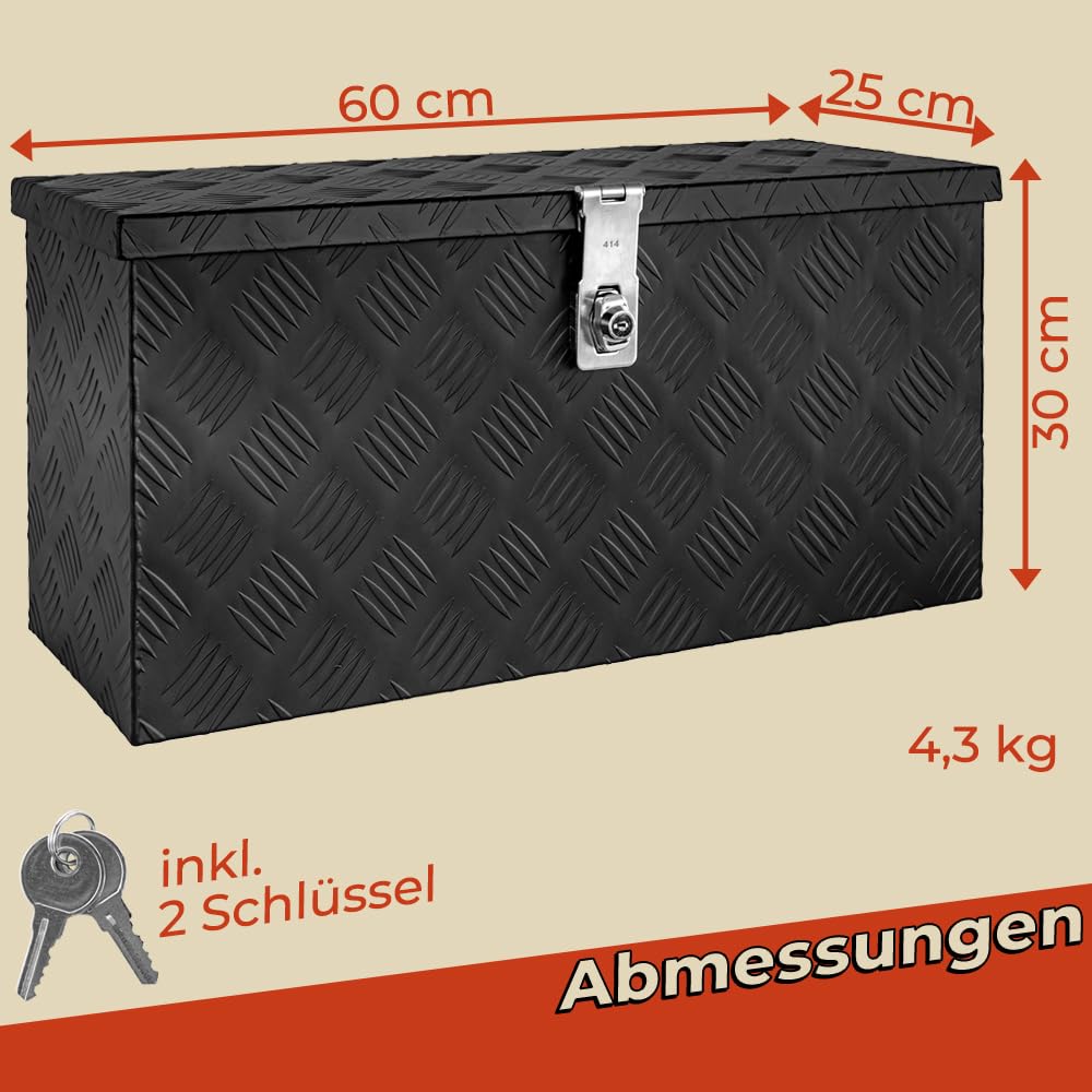 Skrzynka na dyszel, czarna, skrzynka na narzędzia, aluminiowa skrzynka z zawieszką, zamykana, aluminiowa skrzynka transportowa, skrzynka na narzędzia, aluminiowa skrzynka do przechowywania trucky