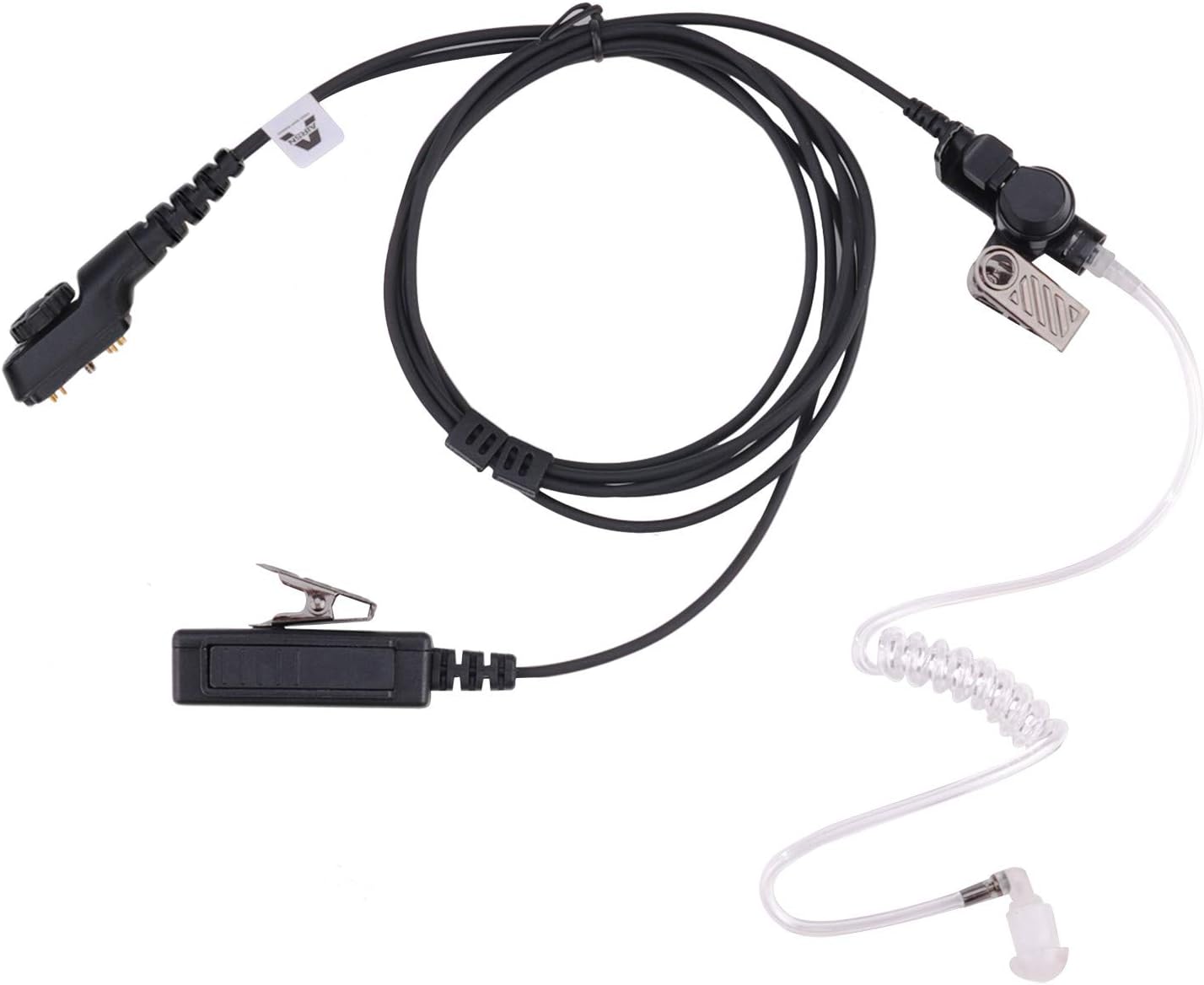 PD782 Earpiece for Hytera Radio PD702,PD780 Walkie Talkie with MIC and PTT FBI Style Acoustic Tube Surveillance Headset