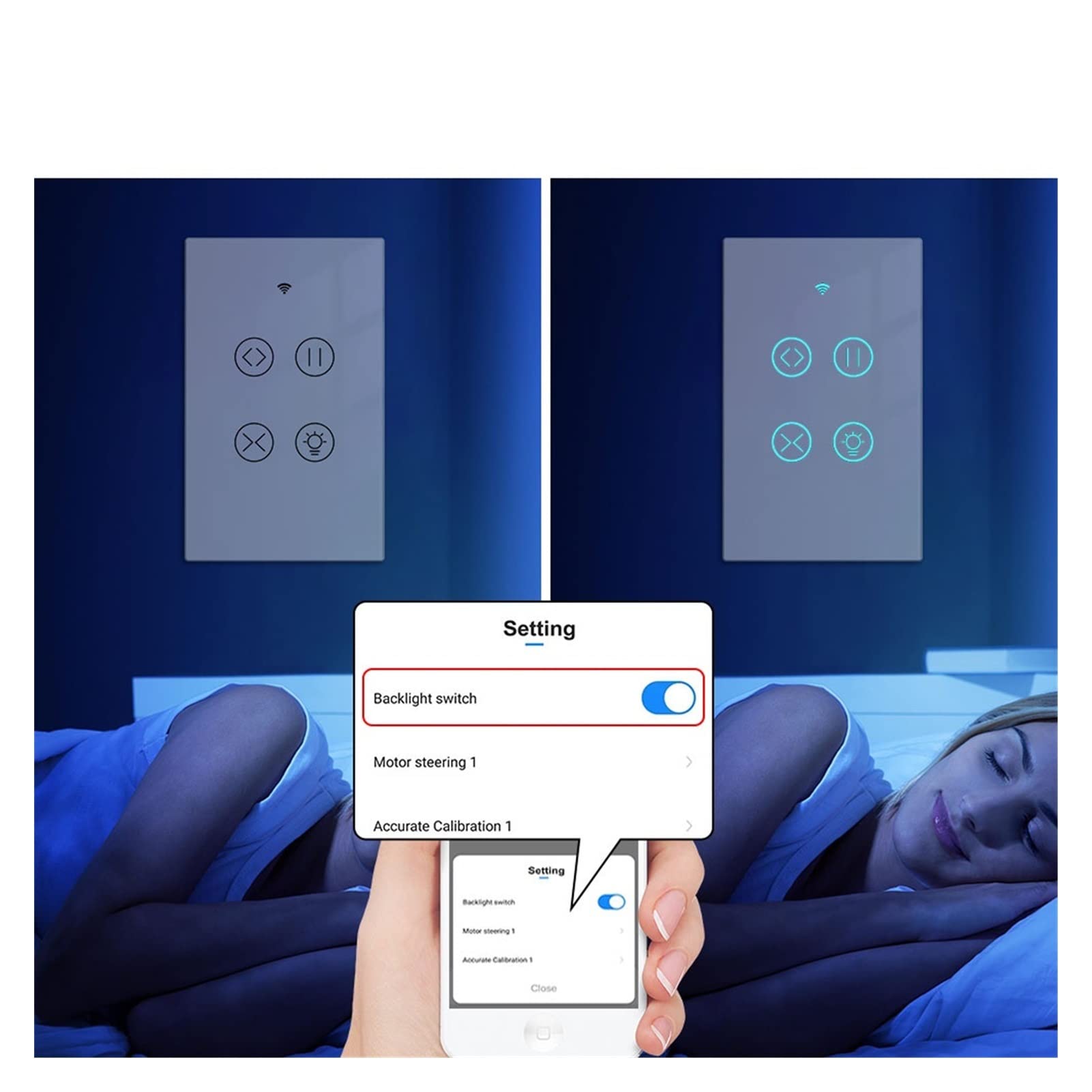 Inteligentny przełącznik Smart WiFi RF Szklany panel Kurtyna Światło Przełącznik dotykowy Inteligentny pilot zdalnego sterowania Inteligentny włącznik światła (Kolor: 2 szt. Biały Rozmiar: U) (1 szt.