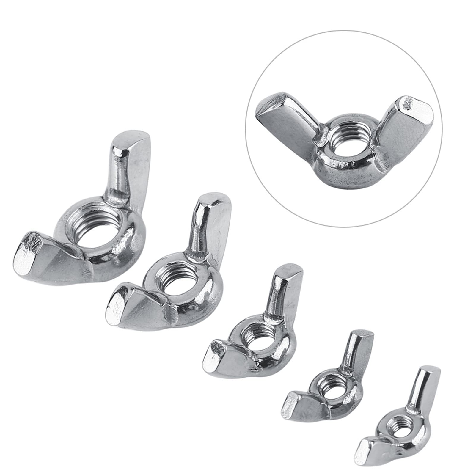 Flügelmuttern, Schmetterlingsflügelmutter, 10 Stück 1/4"-20 5/16"-18 304 Edelstahl-Befestigungsteile Schmetterlingsmutter glatte Oberfläche for Reparaturinstallation, Bauwesen, Fertigung, Ingenieurwes