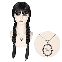 Vista 7 de Miss U Hair - Peluca larga ondulada de princesa dorada con corona y aretes, peluca de fiesta de cosplay