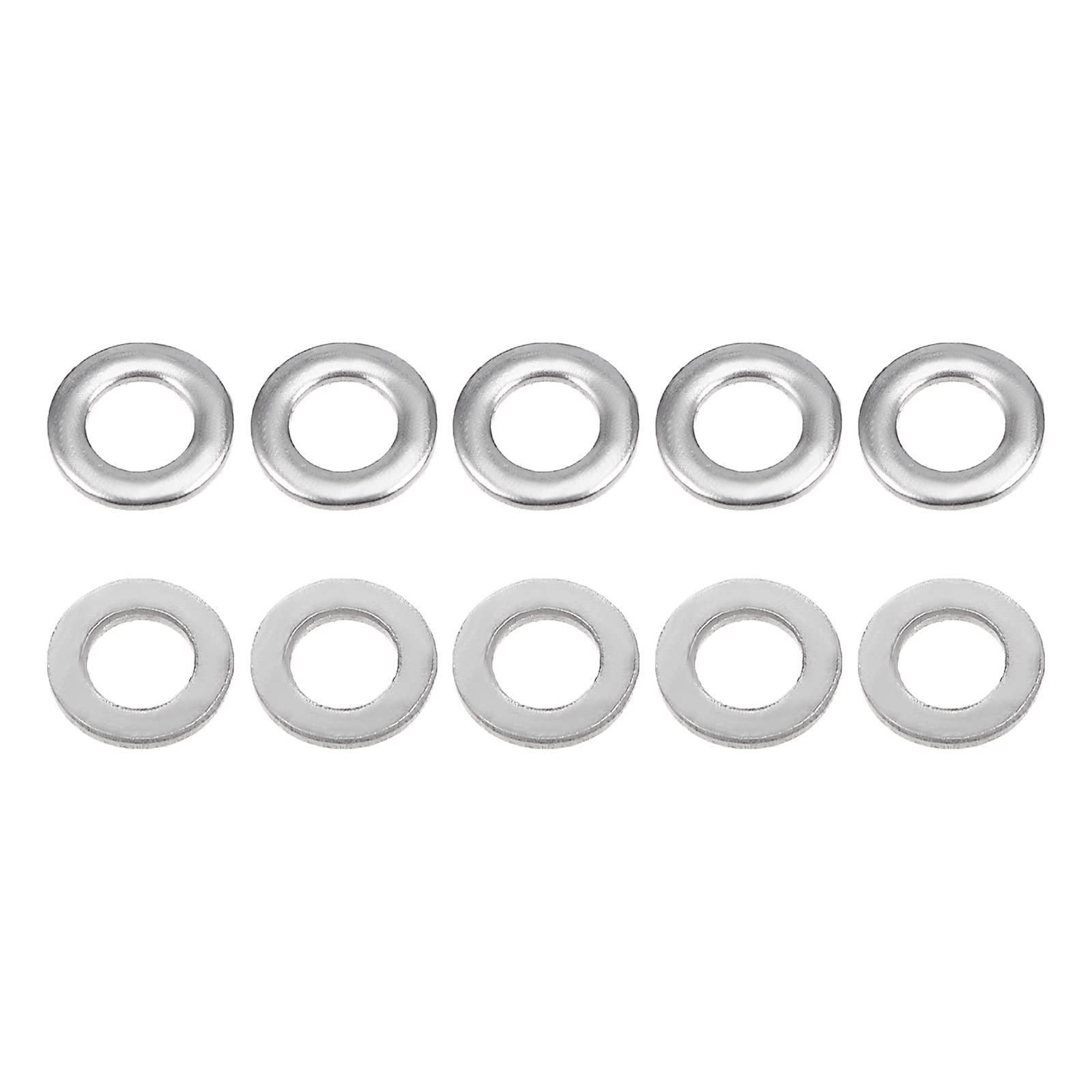 DTGN 3mmx6mmx1mm(IDxODxT) Stainless Steel Flat Washers - 100Pack - Good for Industrial Machinery - Flat Ring Gaskets - Silver Tone