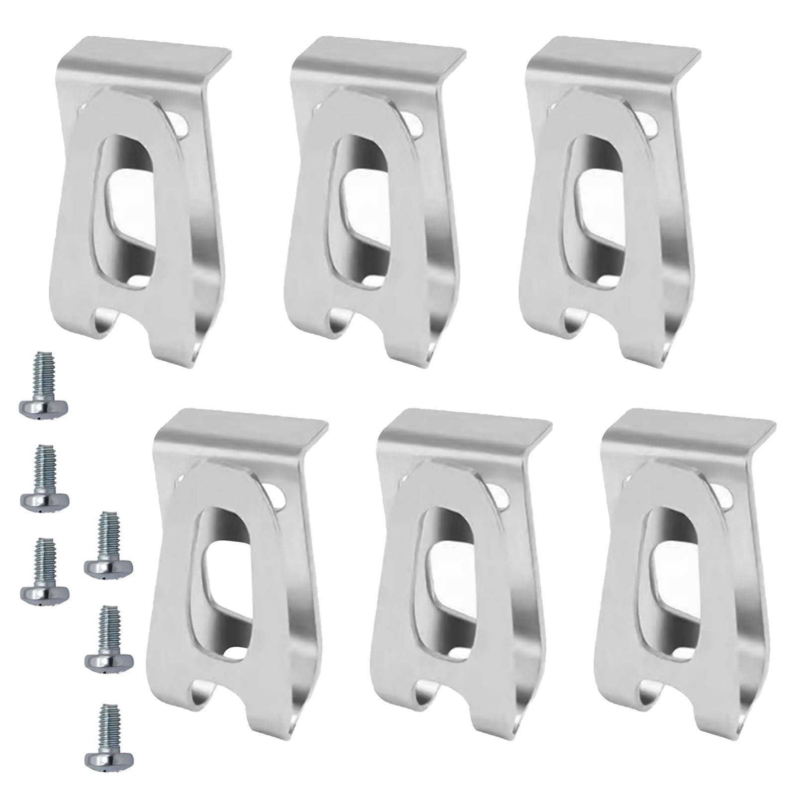 Clips de Gancho para Cinturón de Taladro Eléctrico, 6Pcs Ganchos de Repuesto para Cinturón con Tornillos, Clip de Cinturón de Acero Inoxidable Compatible con Makita