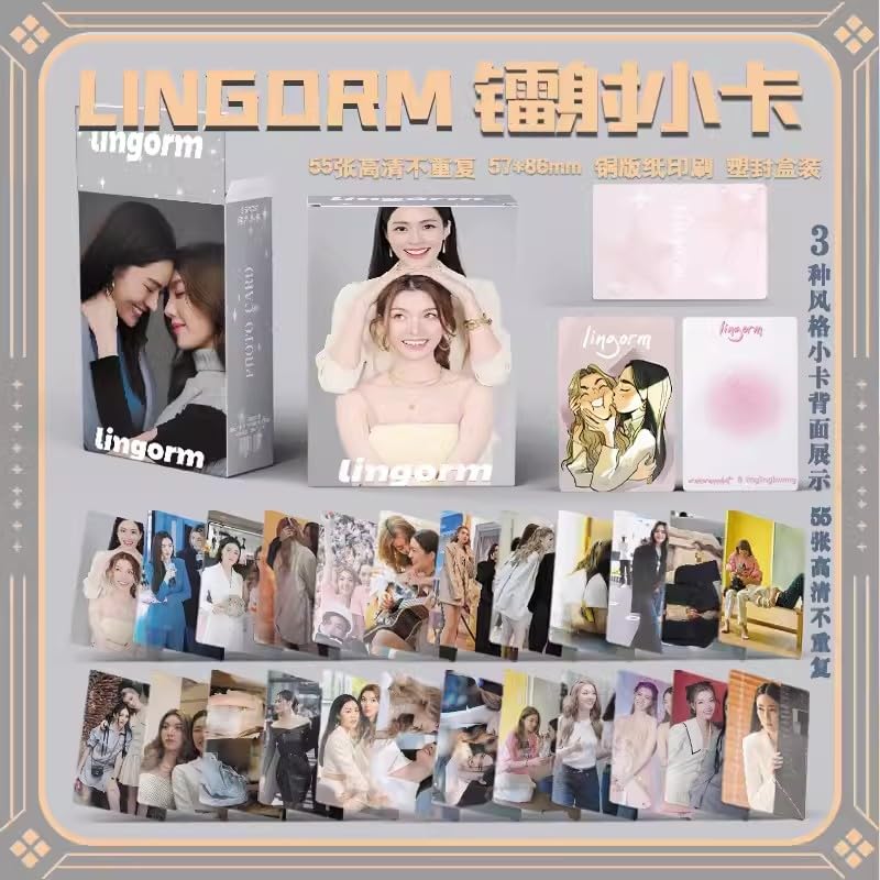 55 Pcs/Set Thai Drama The Secret of Us LingOrm Laser Lomo Card Ling and Orm Star Figure Mini Postcard HD Photocard Cosplay Gift
