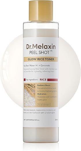 Dr.Melaxin Peel Shot Glow Rice Toner 200ml hydrated&hellip;