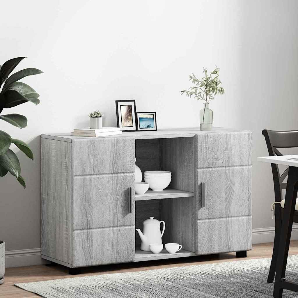 Florin, credenza in robusto legno, 88,5 x 30,5 x 55,5 cm, grigio sonoma, con ampio spazio di archiviazione, opaca, versatile, per soggiorno, casa, ufficio e camera familiare