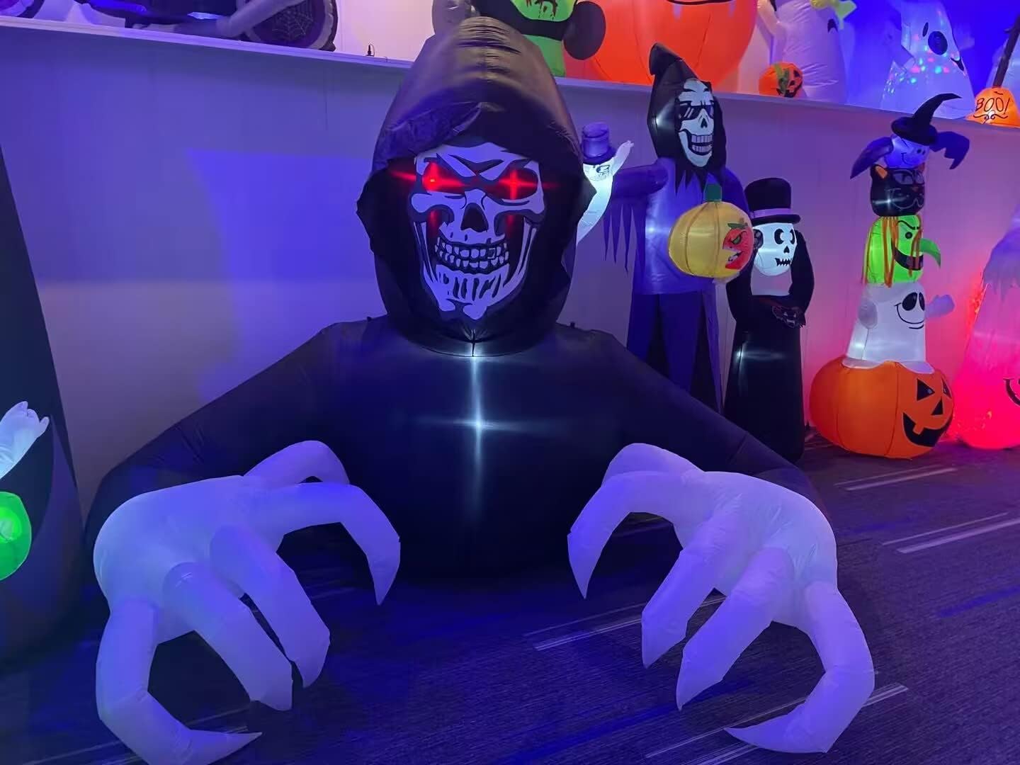 Halloween Inflatables Grim Reaper Decor 4 LED Lights Scary