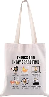 CMNIM Chicken Tote Bags for Chicken Lovers Gift Things I Do Chicken Grocery Bag Chicken Mom Gifts for Farm Girl Farmer Stuff (Chicken Tote Bag)