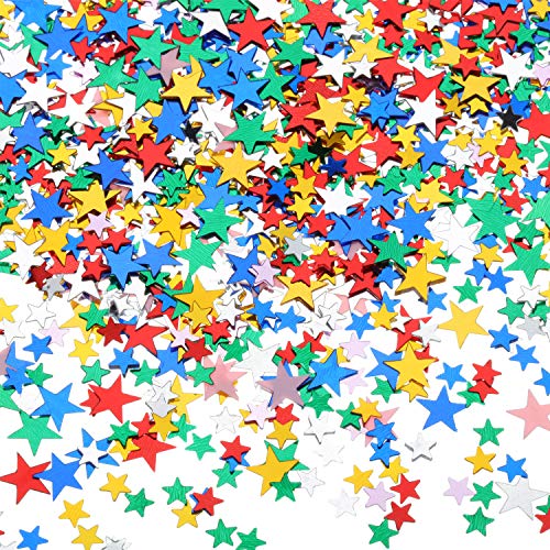 HESTYA 60 g Star Confetti Glitter Star Table Confetti Metallic Foil Stars for Party Wedding Festival Decorations (Multicolor, 10mm and 6mm) HESTYA 60 g Star Confetti Glitter Star Table Confetti Metallic Foil Stars for Party Wedding Festival Decorations (Multicolor, 10mm and 6mm)