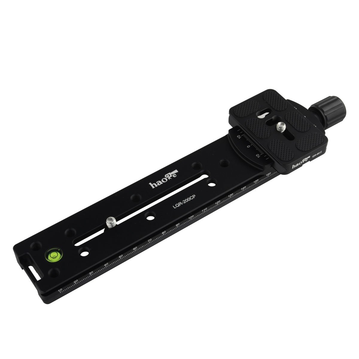 Haoge 200mm Nodal Slide Double Dovetail Focusing Rail Plate with Metal Quick Release Clamp and 60mm Plate for Camera Panoramic Panorama Close Up Macro