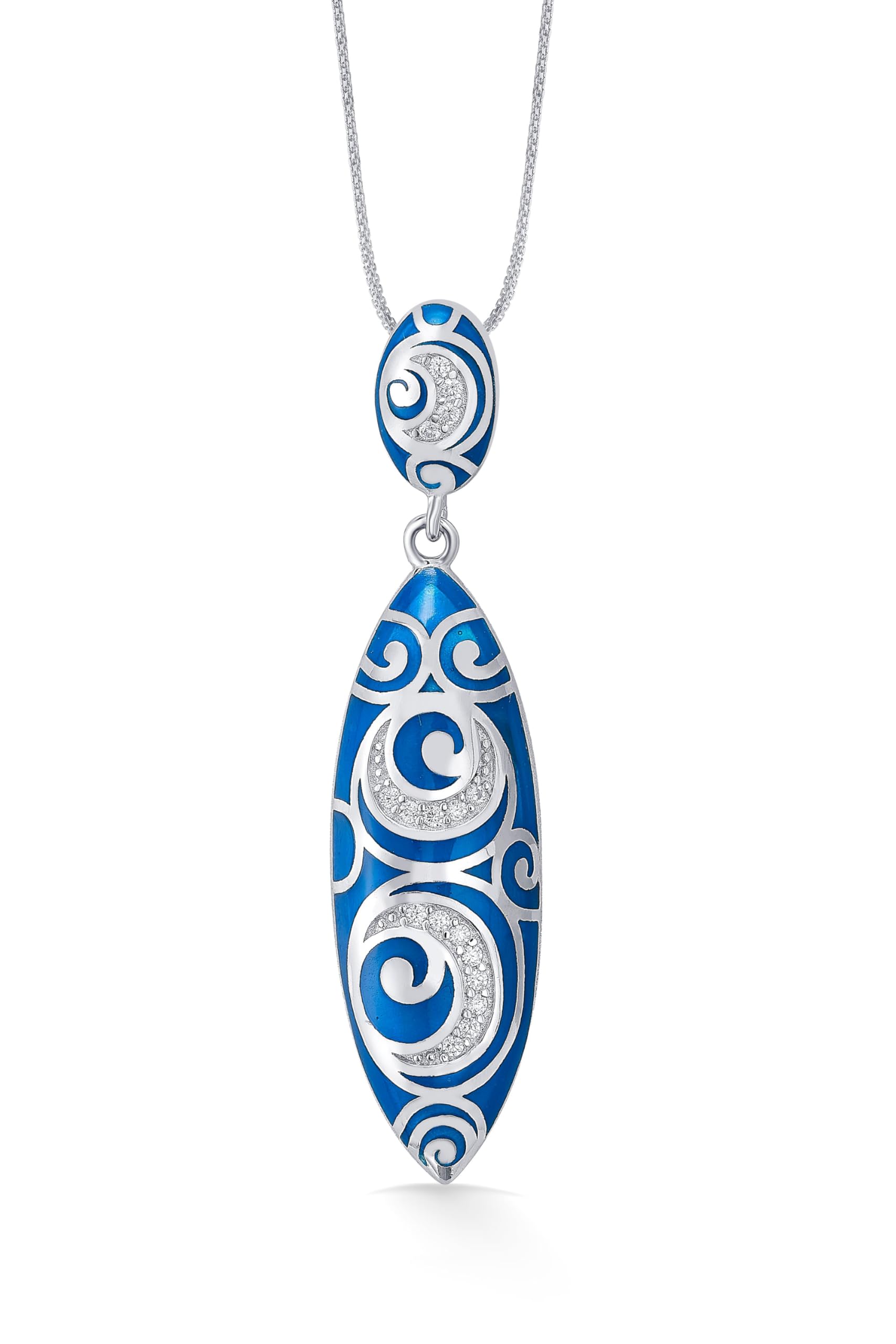 Sterling Silver Enamel Pendant for Women | Elegant Fashionable Accessories | Simple Jewellery | Pendant Without Chain | Ideal Gift for Women & Girls-image-40