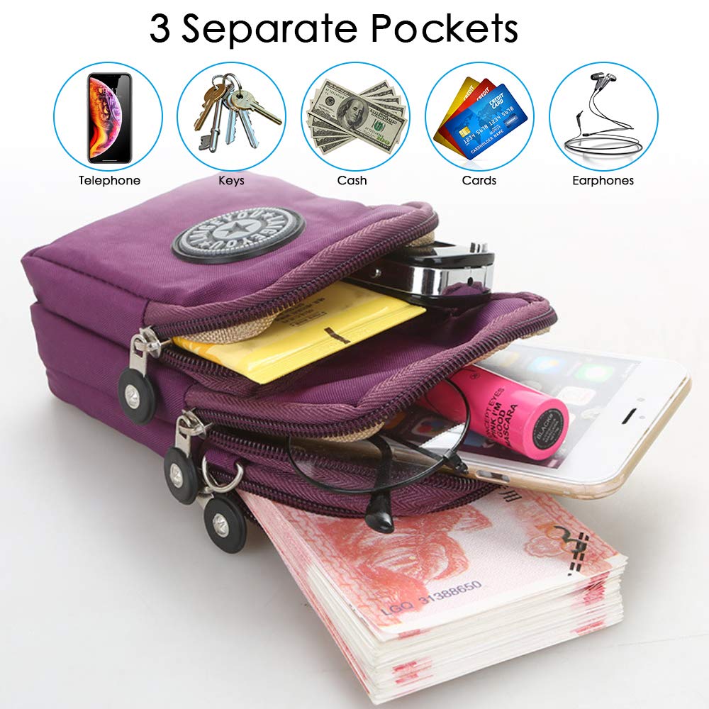 Sports Armband Outdoor Sweat-Proof Running Armbag Cross-Body Shoulder Casual Wallet Purse Gym Fitness Cell Phone Bag Key Holder for iPhone 13 Pro/ 12 Pro/Xs Max/Xr,Galaxy S10 Plus, P30 Pro (#4)