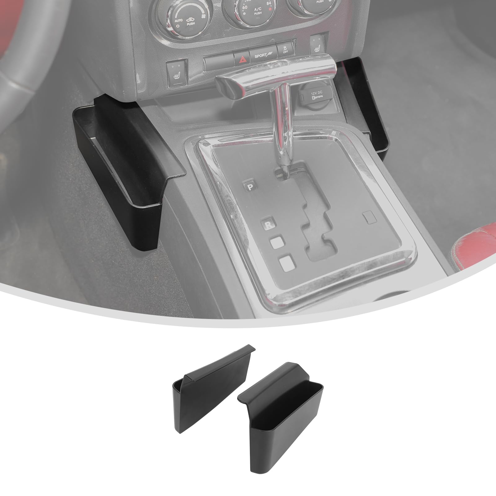 Linskip Center Console Organizer Compatible with Dodge Challenger 2009-2014, Gear Shift Storage Tray, Challenger Interior Accessories(Black)