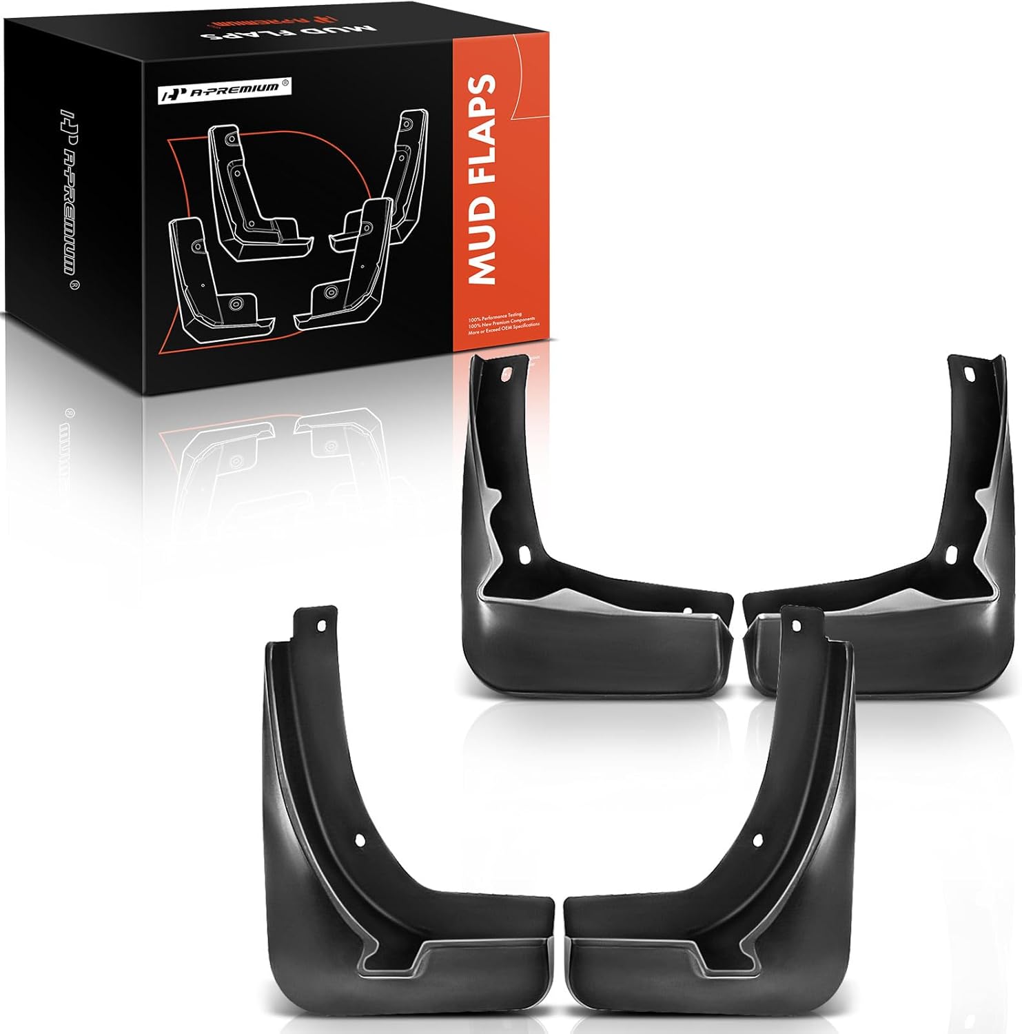 A-Premium Set of 4PCS Mud Flaps Splash Guards Mudguards Mudflaps with Hardware Accessories Compatible with Volkswagen GTI, 2015-2017, Hatchback, Front and Rear (Driver & Passenger Sides)