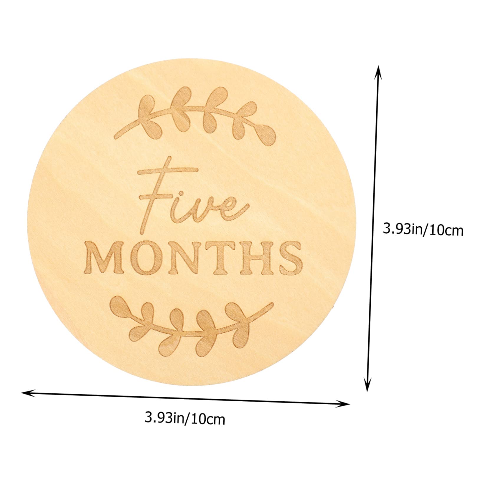 PRETYZOOM 13pcs Wooden Baby Milestone Sign Newborn Growth Cards Round Cartoon Milestone Discs