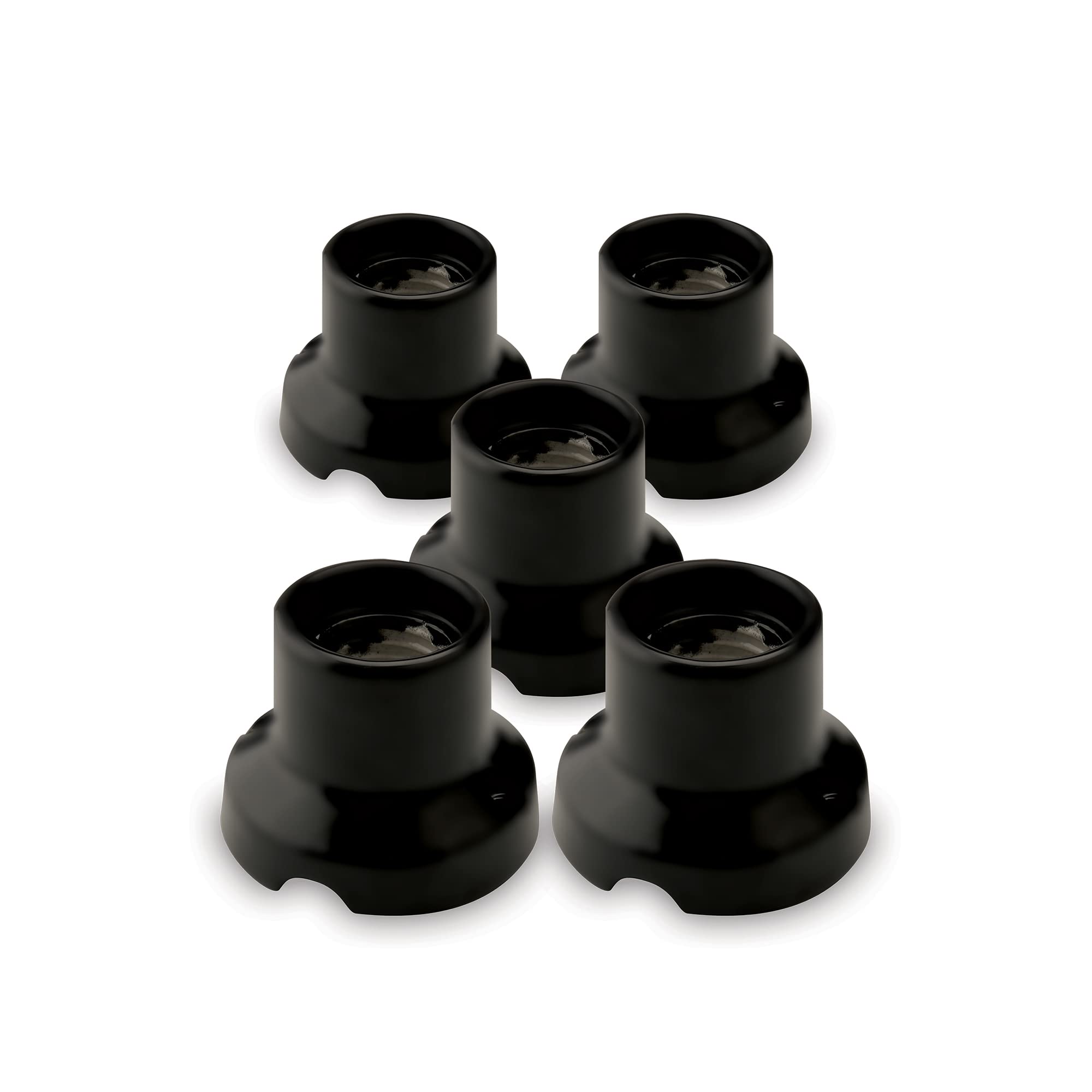 AMARCORDS - 5 Lampholder in Porcelain, E27 Fitting, Vintage Color lamp Holder Base MATT Black