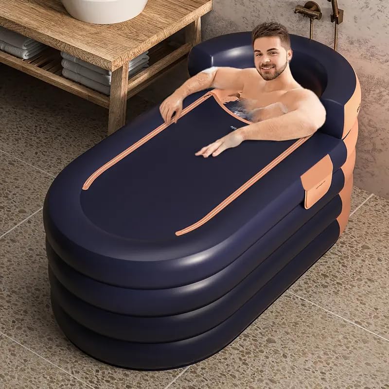 Inflatable Folding Bathtub for Adults,Collapsible Ice Bath Tub for Athletes, Portable Foldable Hot Tub with Electric Air Pump, SPA Freestanding Soaking Barrel for Indoor or Outdoor-image-6