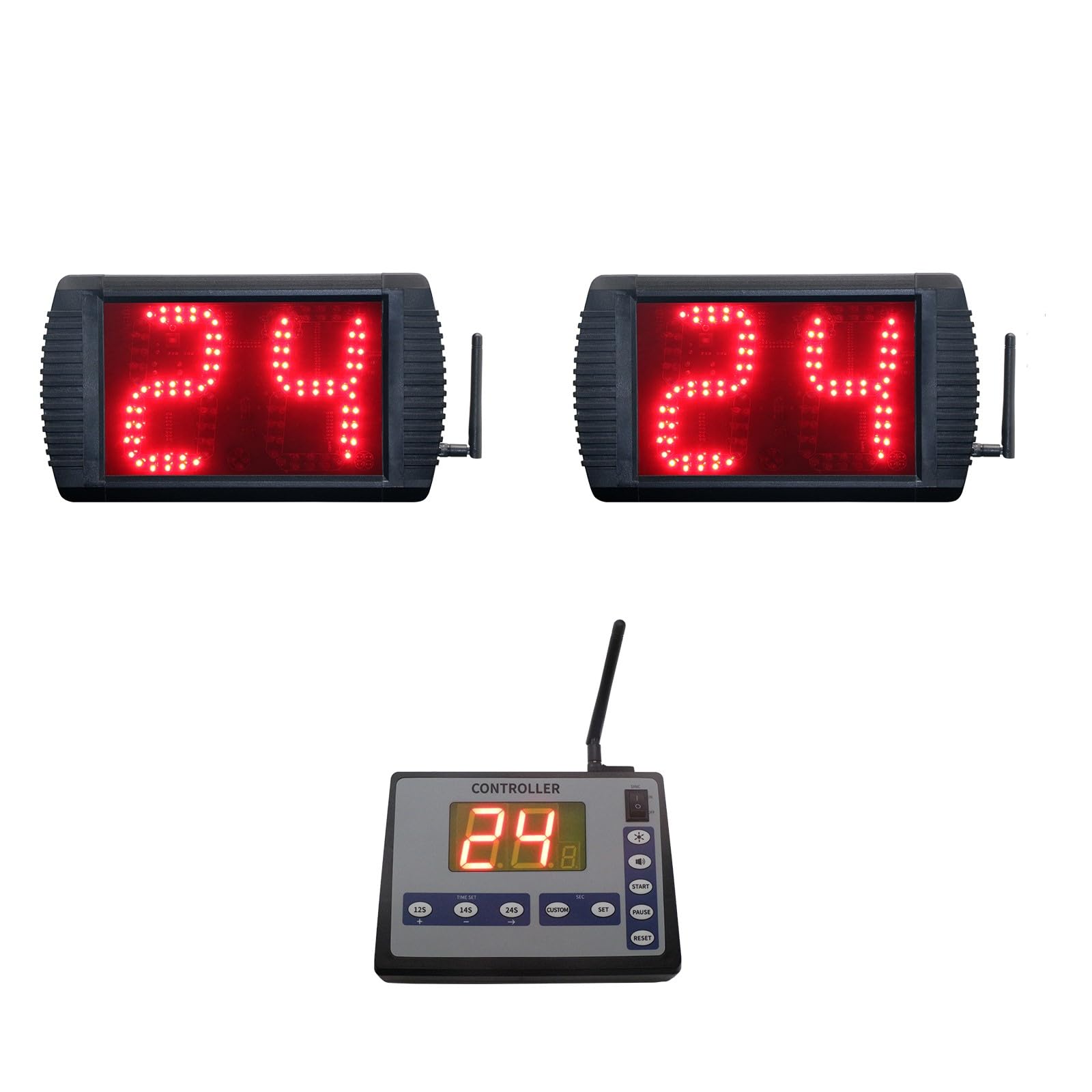Shot Clock Basketball Timer,12/24/25/30/35/40/60 Seconds Countdown Timer, Portable Shot Clock with Buzzer for All Sports
