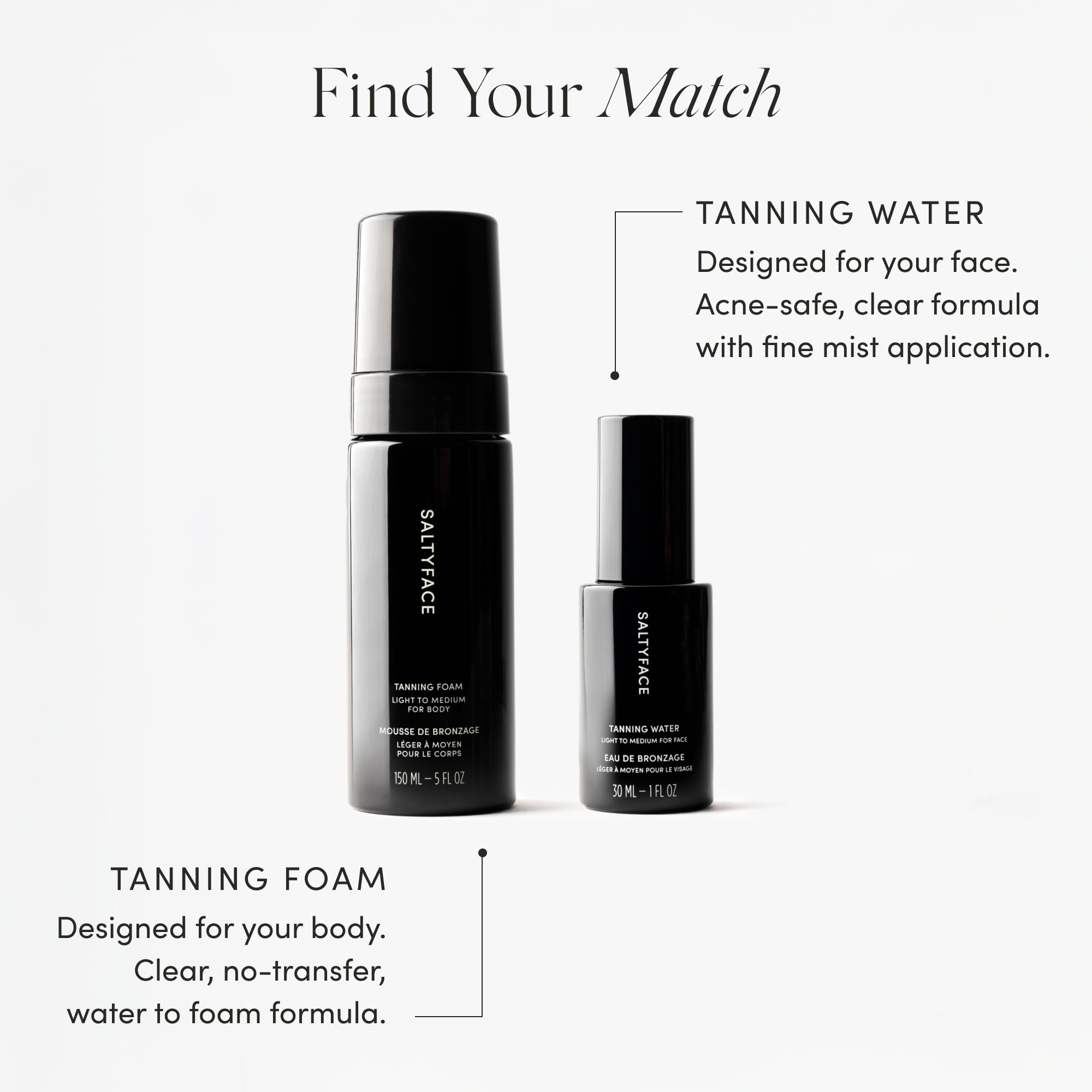 SALTYFACE Tanning Foam Self Tanner for Body
