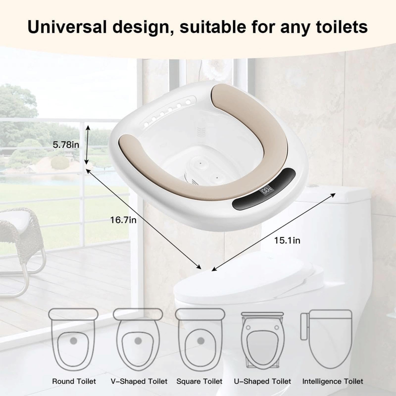 Hemoroidy Sitz Bath do opieki nad ciążą, elektryczny bidet z podwójnym spłukiwaniem, zapobiegający przelewaniu, przenośny bidet toaletowy do łagodzenia hemoroidów i pielęgnacji krocza, wisząca