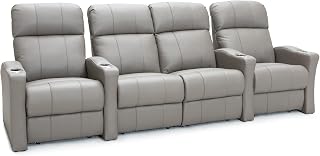 Seatcraft Napa Home Theater Seating Gray Row of 4 Middle Loveseats