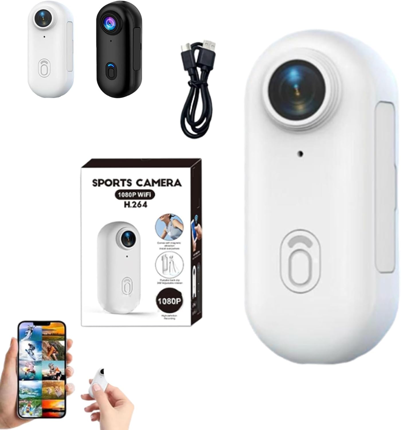 HD Action Camera, HD 1080p Mini Wearable Body Adventure Action Cameras with Audio, Video, Mount Anywhere, for Vlogging, Cycling, Diving