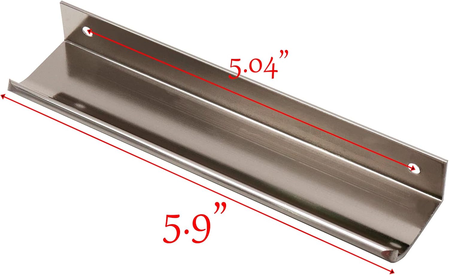 LC LICTOP 5.9 Inch Curved Edge Finger Pulls 10Pcs, 5.04 Inch Hole Spacing, Nickel Plating Aluminum Alloy Funiture Pull, Back Mount Concealed Handles for Cabinets, Cupboard, Drawer, Dresser, Wardrobe
