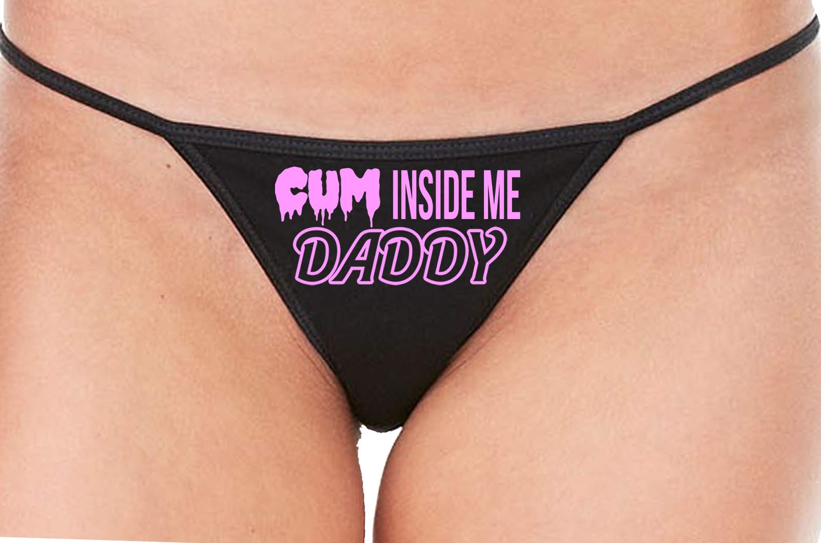 Cum Inside Me Daddy Creampie Cumplay Black String Thong Panty