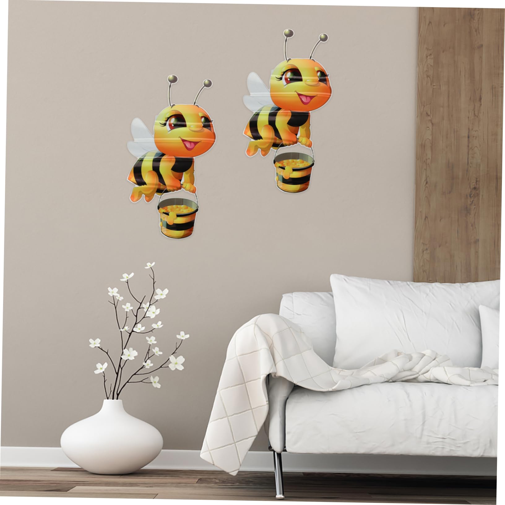 Hemobllo 10piezas Pegatinas De Pared De Insectos De Dibujos Animados De Decoración Para Habitaciones Infantiles Calcomanías Removibles De Abejas Para Decoración Creativa De Hogares y