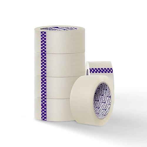 Cinta de embalaje transparente 6 rollos de cinta de envío 2.88 pulgadas por 110 yardas de cinta transparente Rollos diseñados para mudanza de