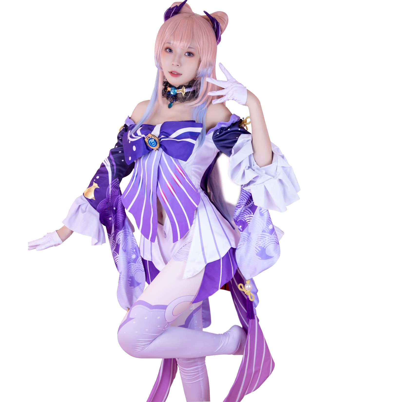 NSPSTT Genshin Impact Cosplay Kokomi Cosplay Sangonomiya Kokomi Costume Women Halloween Costume