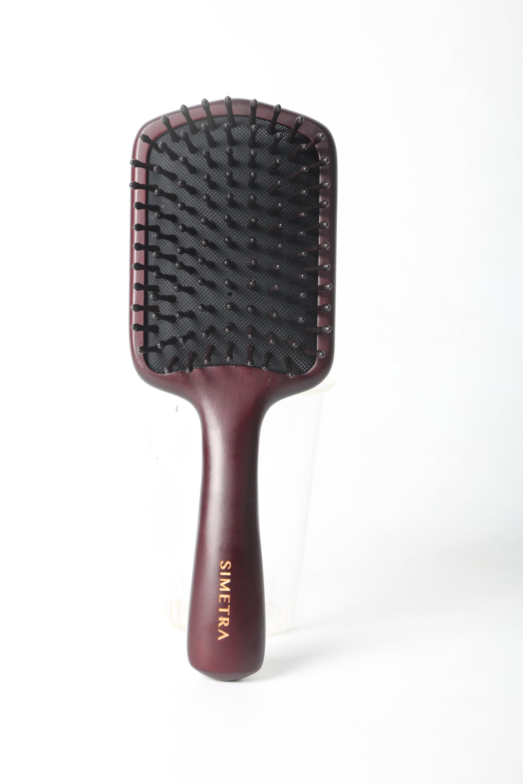 SIMETRA Haarbürste mit Holzgriff, Borsten aus guineischem Ovangkol-Hartholz, Lockenbürste und Entwirrbürsten, Kopfhautmassagegerät für Frauen, Männer und Kinder, für alle Haartypen (Gepard)