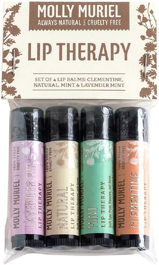 Molly Muriel Apothecary Lip Therapy Set, Vegan Lip Balm, Beeswax Free!