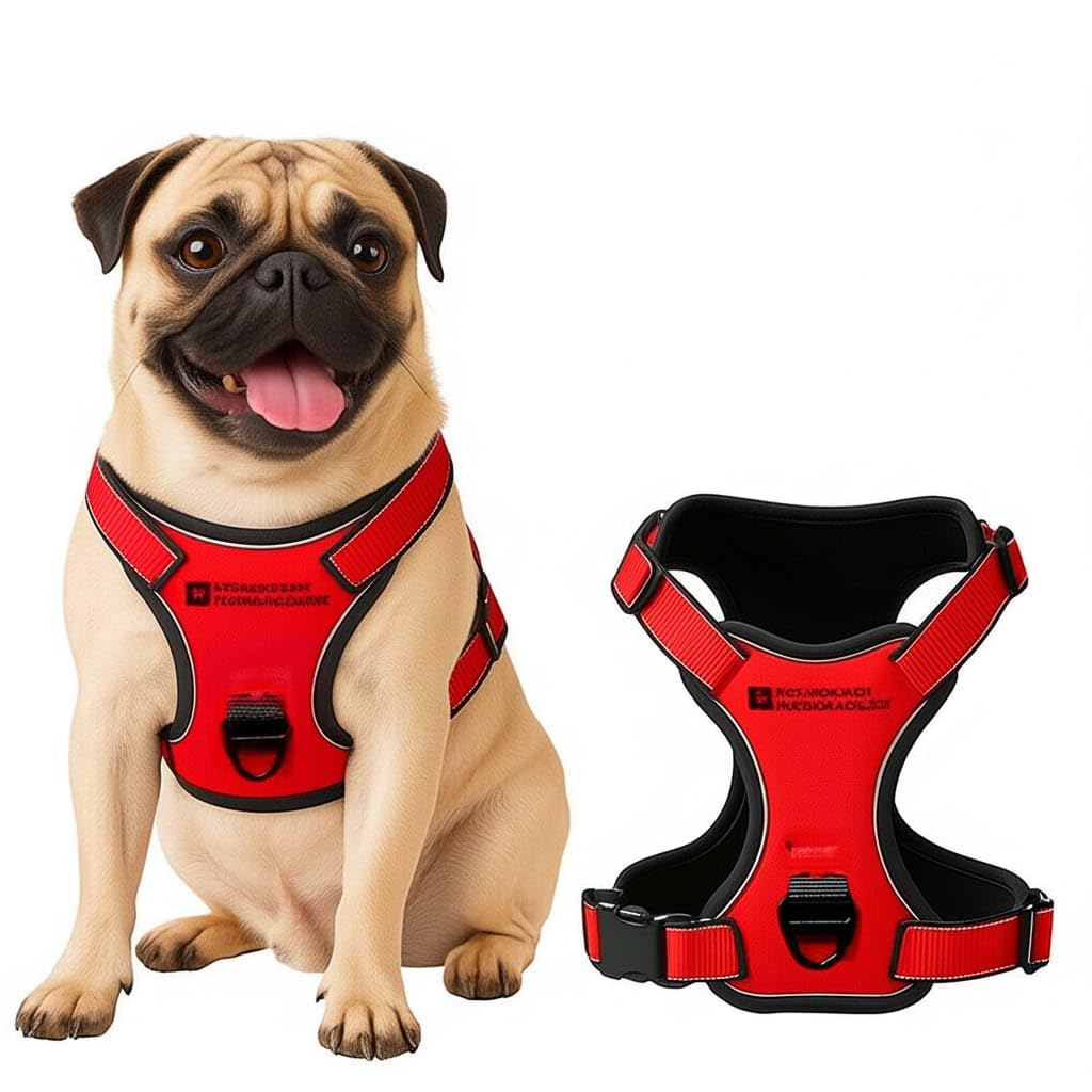 ByEzzy Dog for Small Dogs, No Pull Dog Vest Harness, Choke Free Medium Dog Harness with Nylon Handle (Medium)