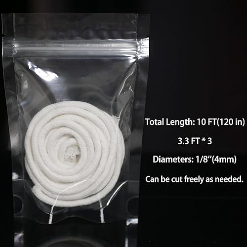 Miniatura 2 de Piezas de repuesto redondas de 10 pies para lámparas de aceite de 18 pulgadas (0.157 in) para lámparas de queroseno pequeñas