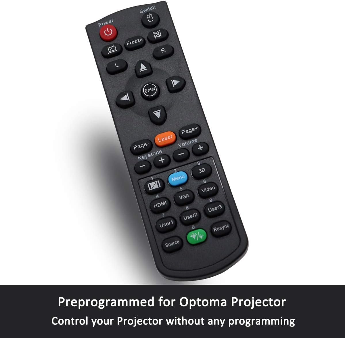 Mando a Distancia para Optoma Proyector H183X W331 W341 W345 W351 W355 W400 W402 W416 WU416 W316ST W320UST X345 X350 X351 X355 X400 X402 X416 X460 X461 EH331 EH334 EH335 EH336 EH341 EH416
