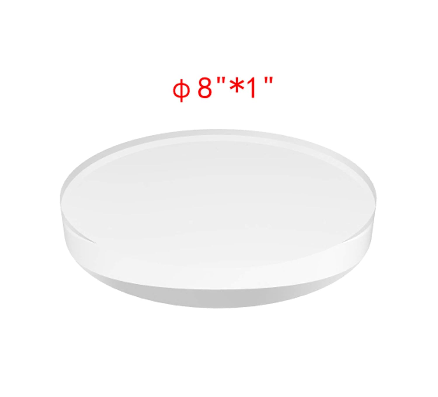 FixtureDisplays® 8" Dia.x 1" Thick Acrylic Riser, Paper Weight Clear Acrylic Circle Riser Solid Block 18830-8CIRCLE