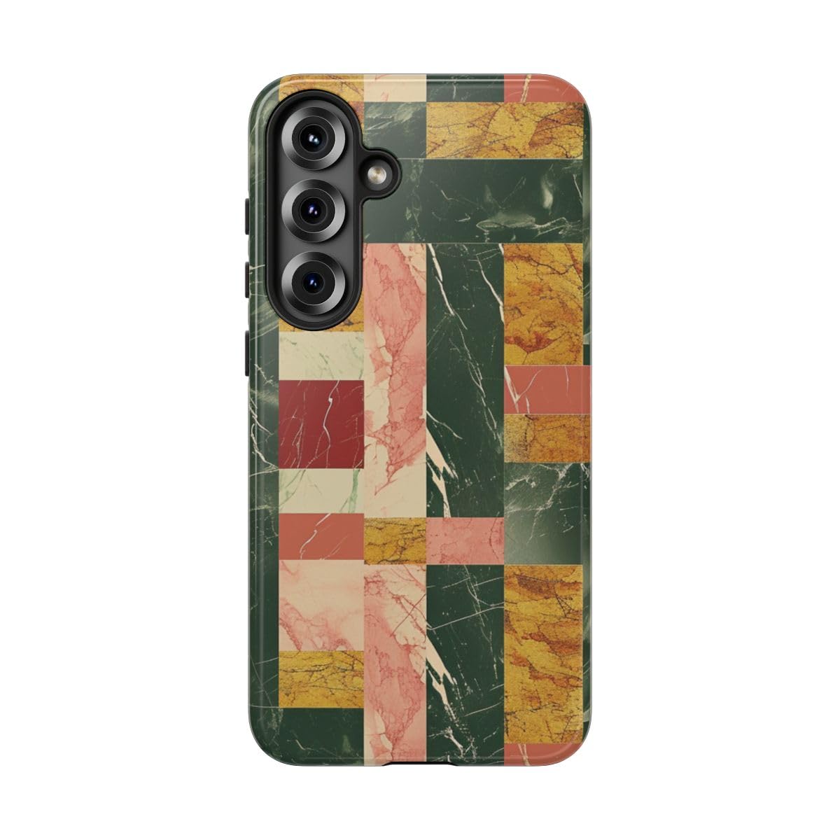 Coque Samsung S25 Plus rigide marbre rétro étui brillant mince