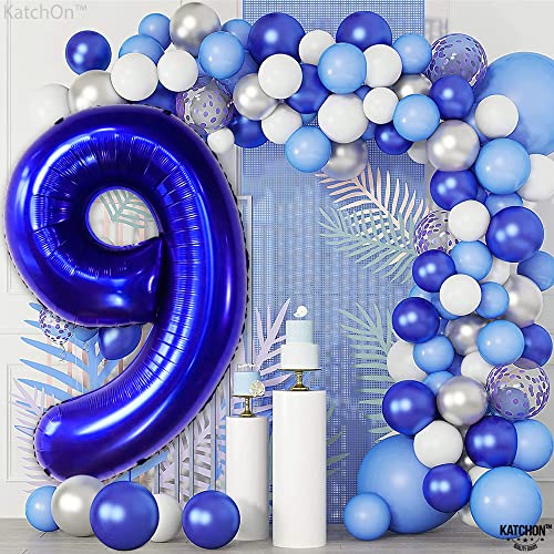 Image of KatchOn Royal Blue Number 9 Balloon 40 Inch, Foil 9 Birthday Balloon