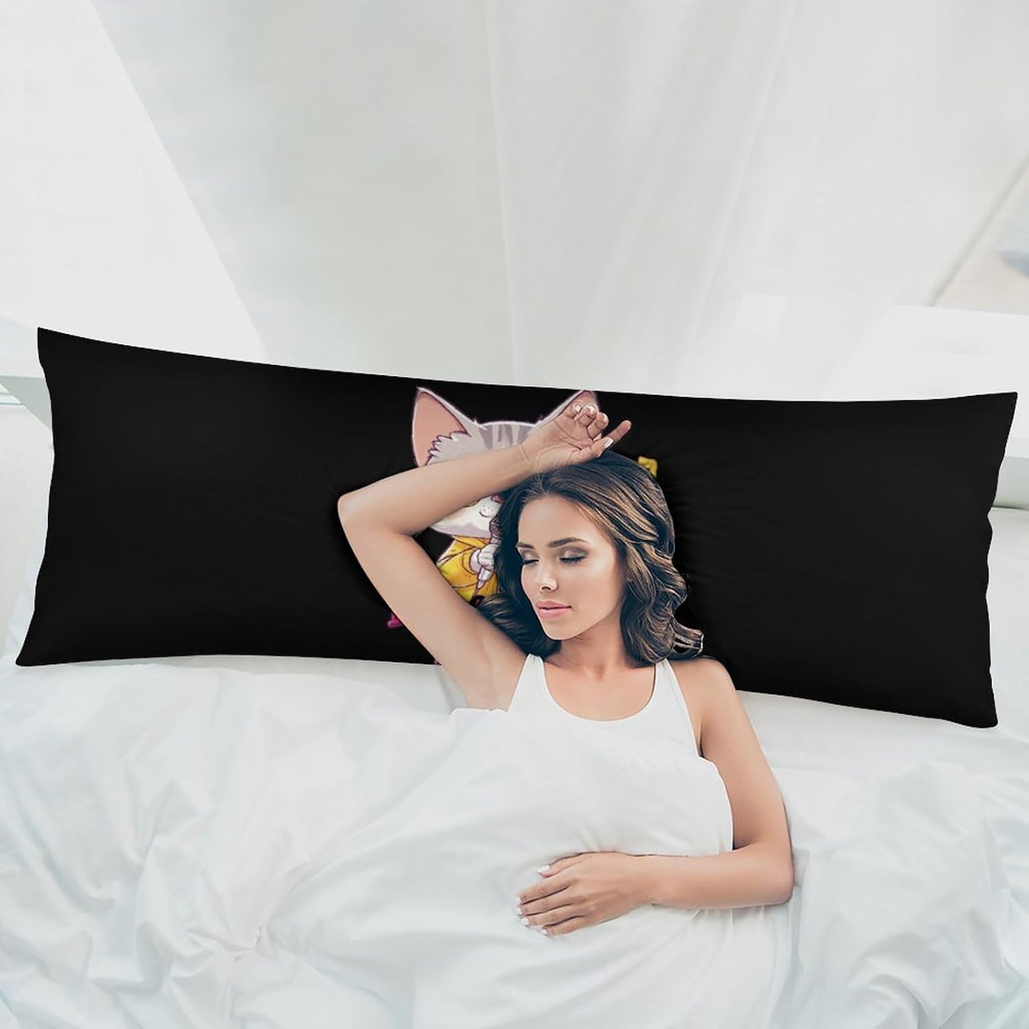 Cat Don't Stop Meow Body Pillow Cover Long Cushion 18.9x53.1 Inch | pillowcase,bed decor,farmhouse,sofa