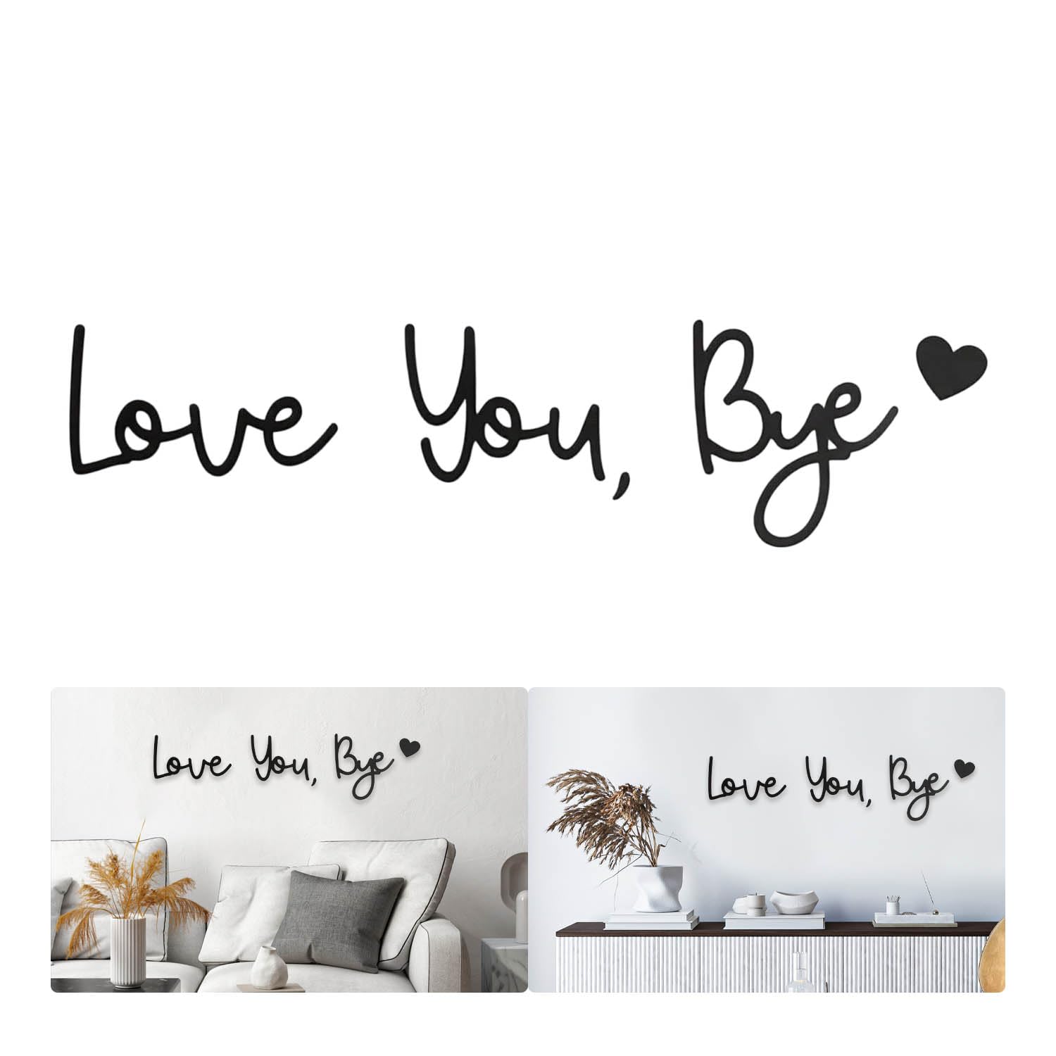 Bagtopia Love You Bye Above Door Sign - Wooden Farmhouse Hallway Front Door Decor, Heartwarming Leaving Gift, Housewarming Present for New Home, Kitchen Wall Art & Home Decoration