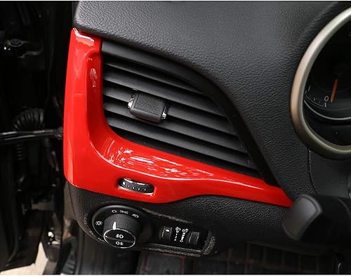 Miniatura 3 de Cubierta de ventilación de aire para consola central, accesorios interiores para Jeep Cherokee 2014 2015 2016 2017 2018 (rojo)