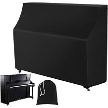 Upright Piano Keyboard Dust Cover, Stretchy Music Dirt Proof Keyboard Cover With Durable Elastic & Cord Lock Must Have Piano Accessories